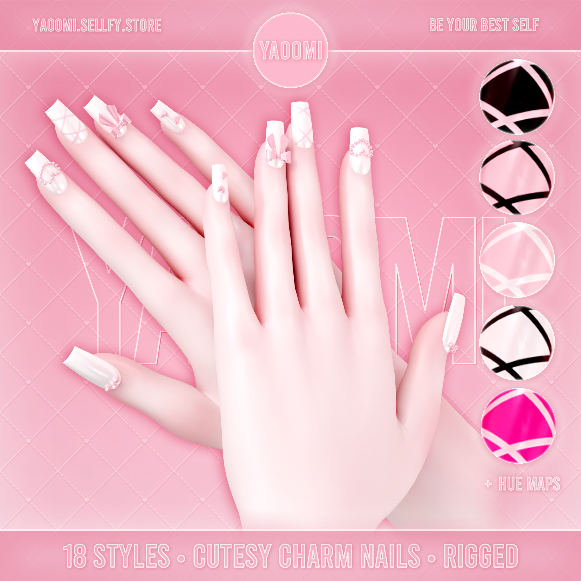Cutesy Charm Nails for VRChat