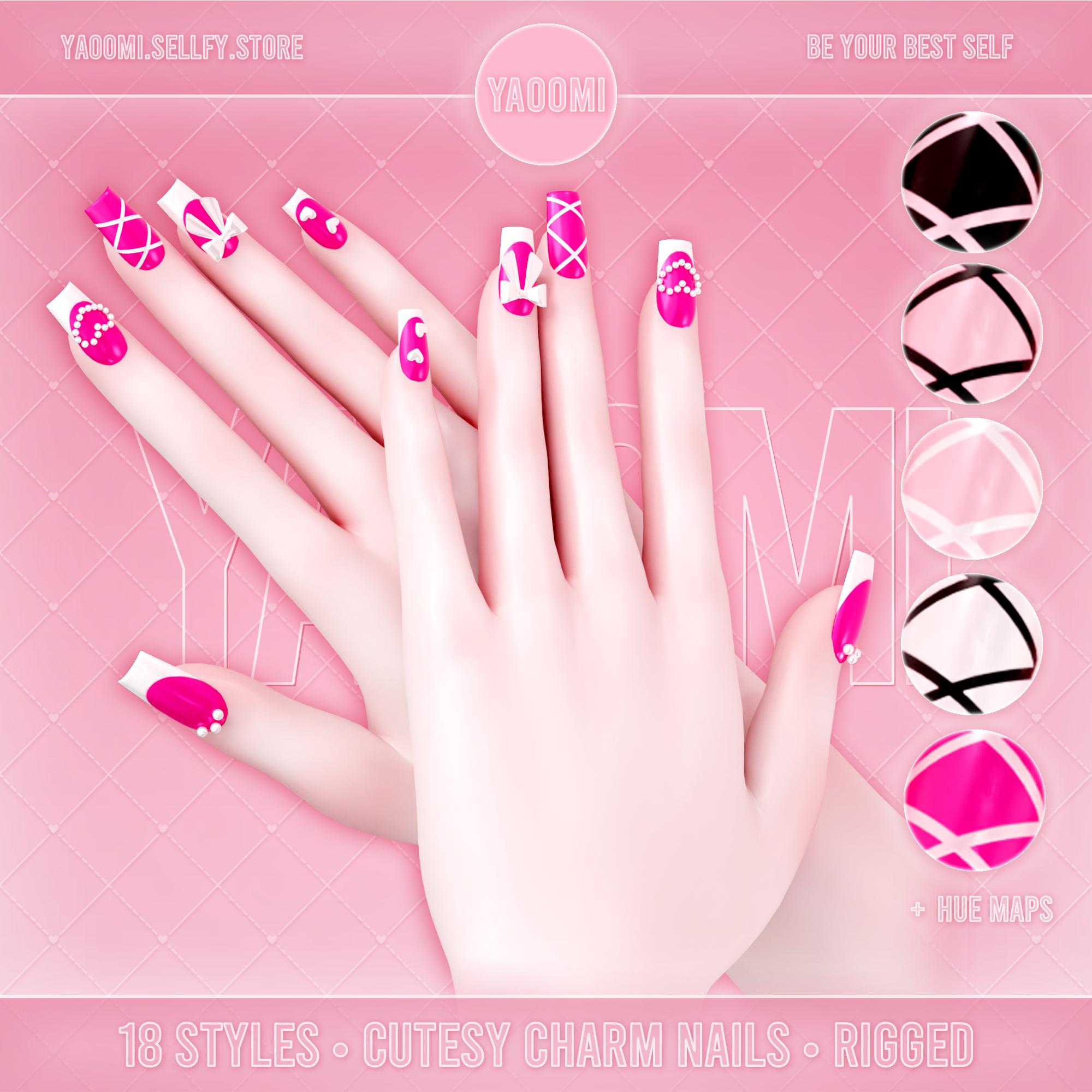 Cutesy Charm Nails for VRChat