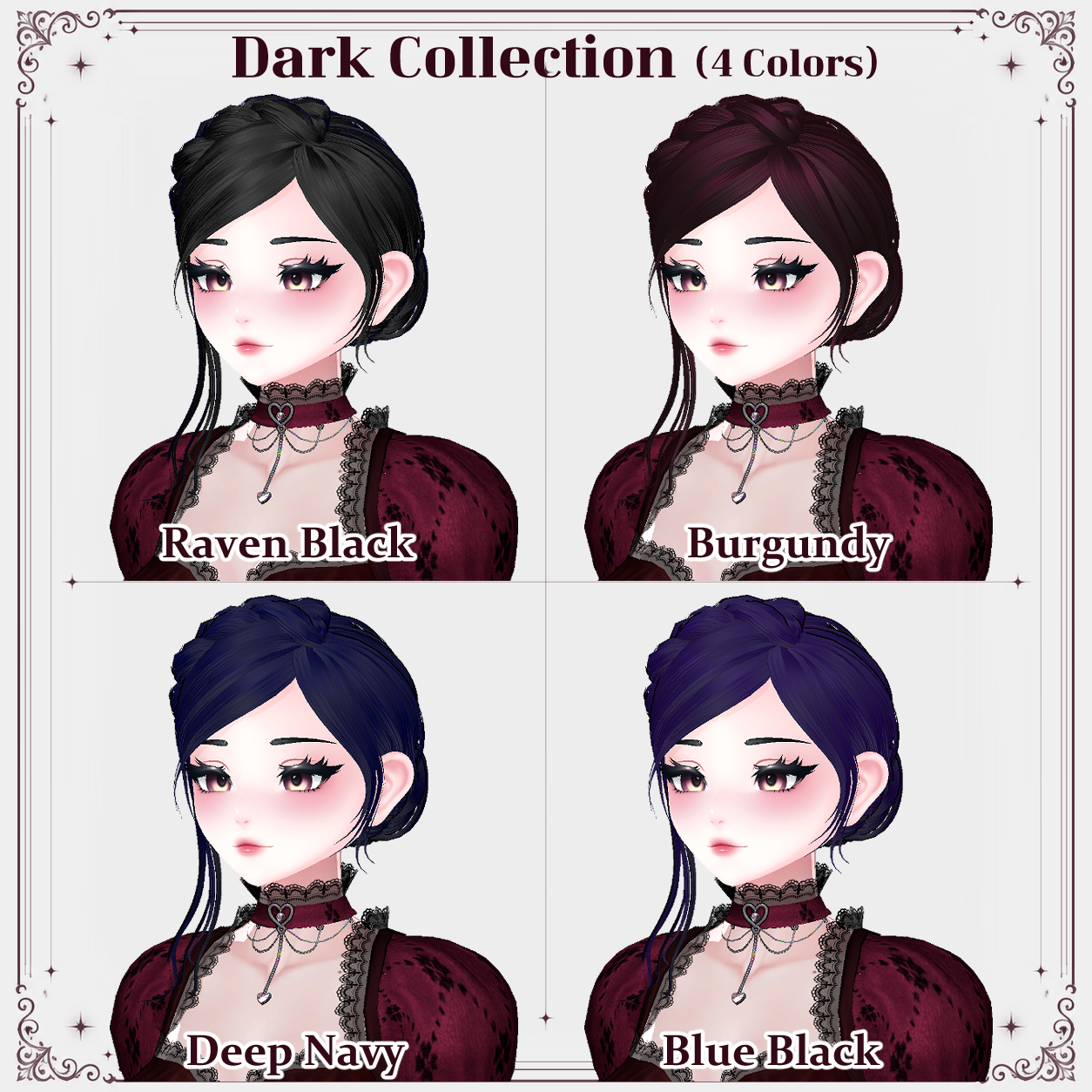 Elegant Gothic Hair | Fitted for Zinpia's Nami Head | VRChat