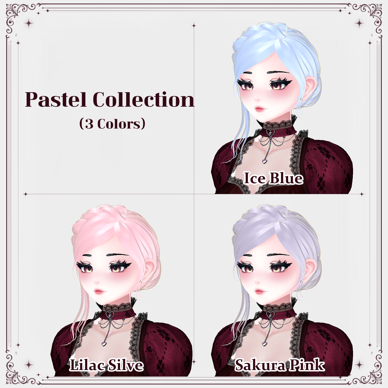 Elegant Gothic Hair | Fitted for Zinpia's Nami Head | VRChat