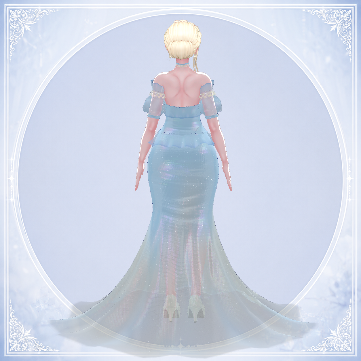 Azure Elegance Dress | VRBase eGirl Outfit (VRChat)