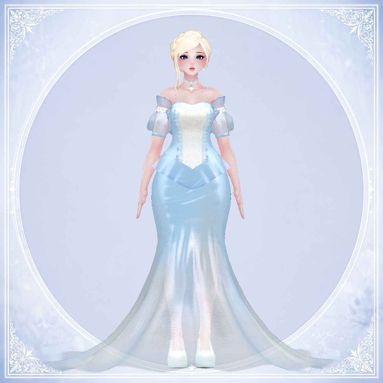 Azure Elegance Dress | VRBase eGirl Outfit (VRChat)