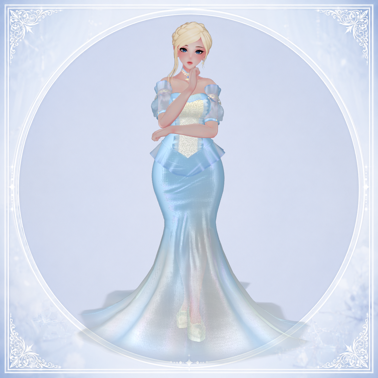 Azure Elegance Dress | VRBase eGirl Outfit (VRChat)