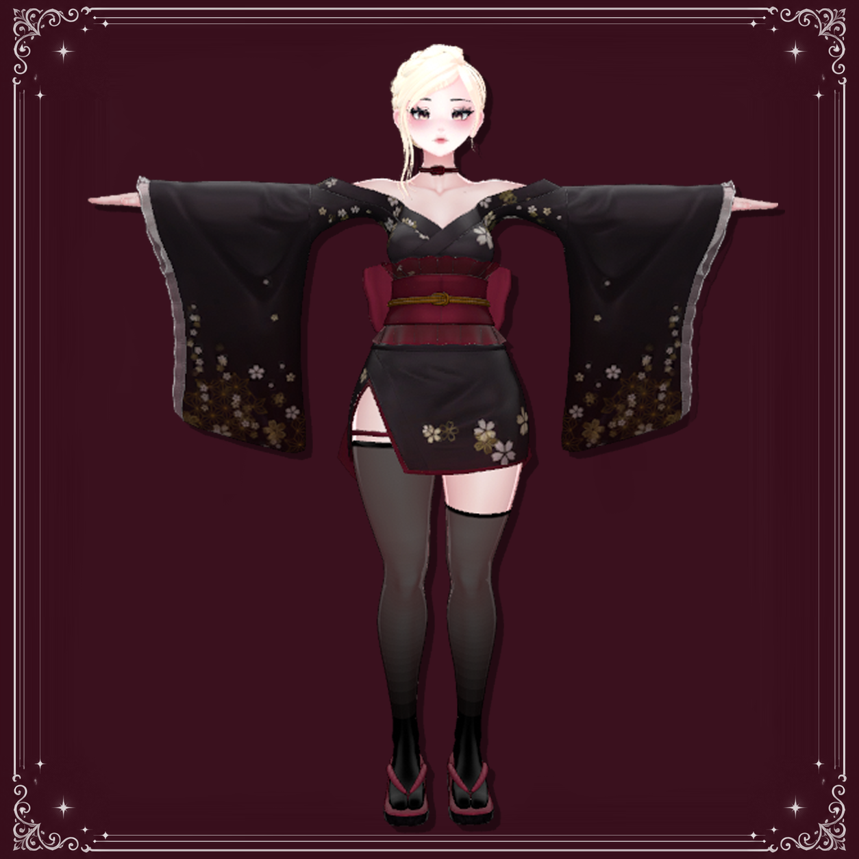 Elegant Kimono Outfit for Zinpia VRBASE EGIRL
