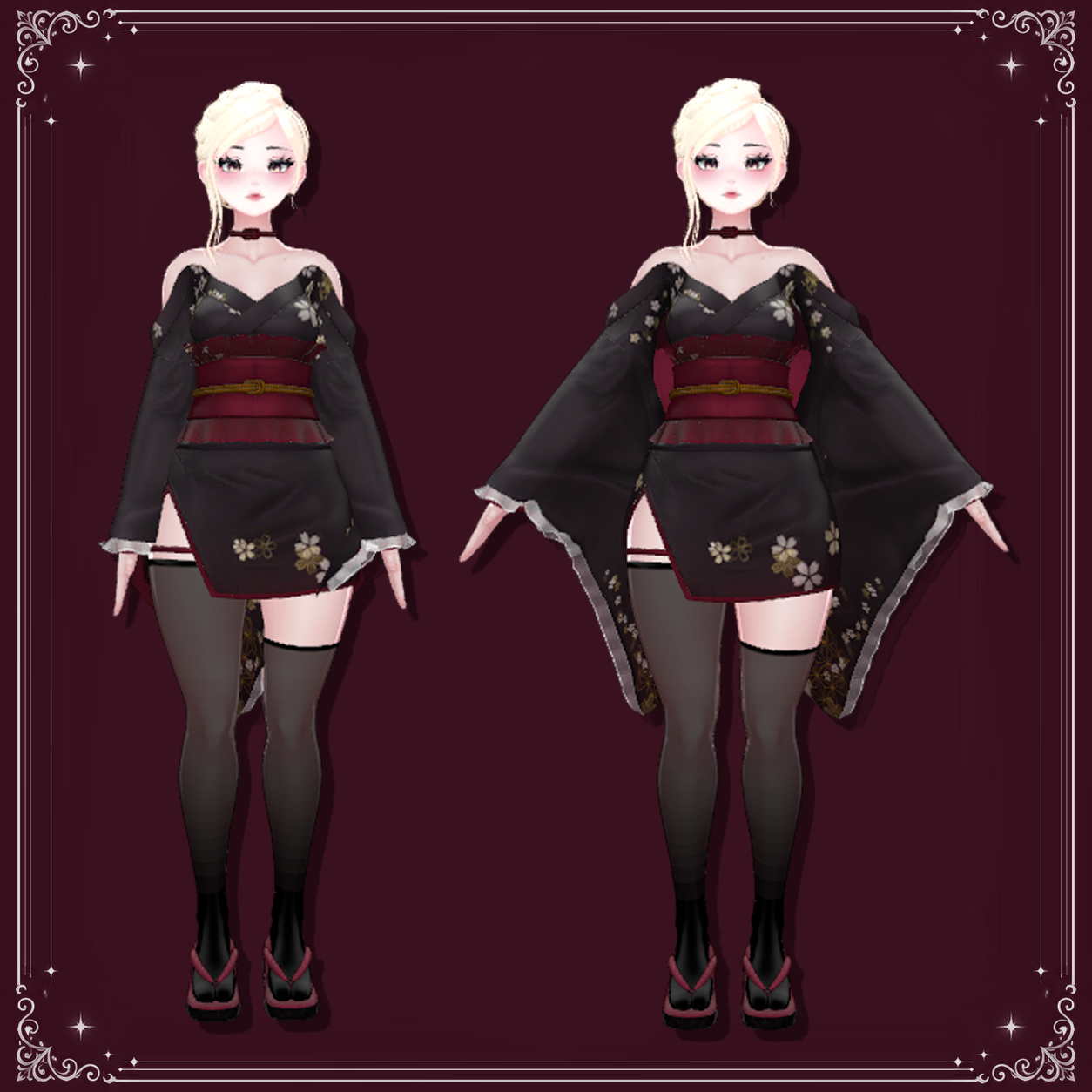Elegant Kimono Outfit for Zinpia VRBASE EGIRL