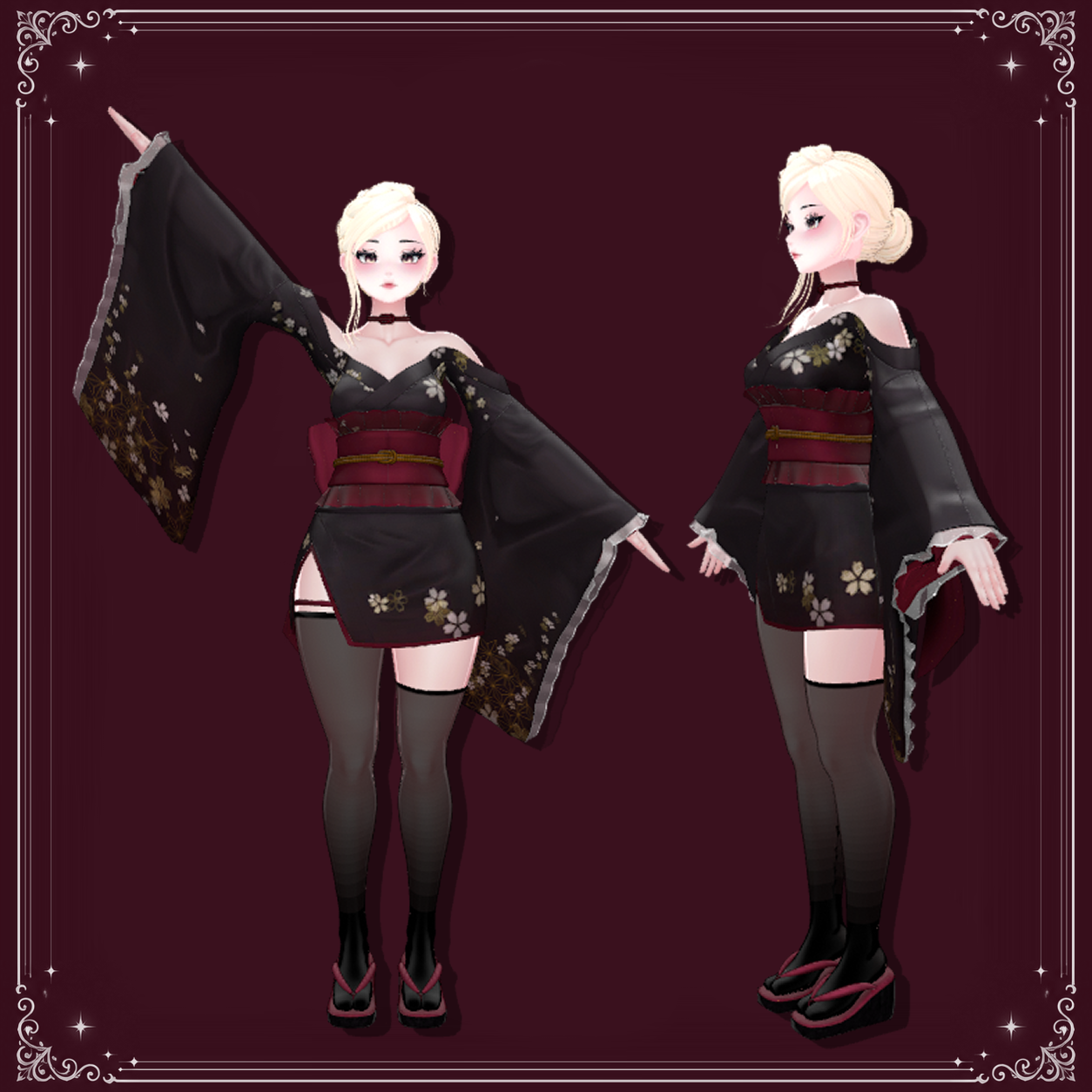 Elegant Kimono Outfit for Zinpia VRBASE EGIRL