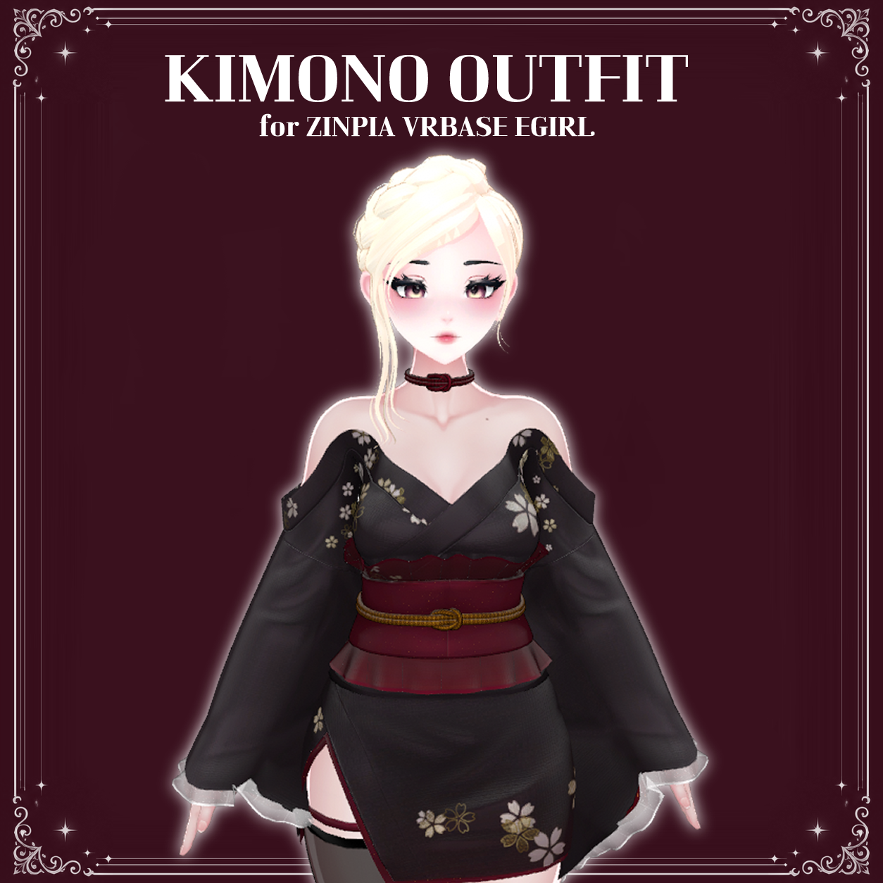 Elegant Kimono Outfit for Zinpia VRBASE EGIRL