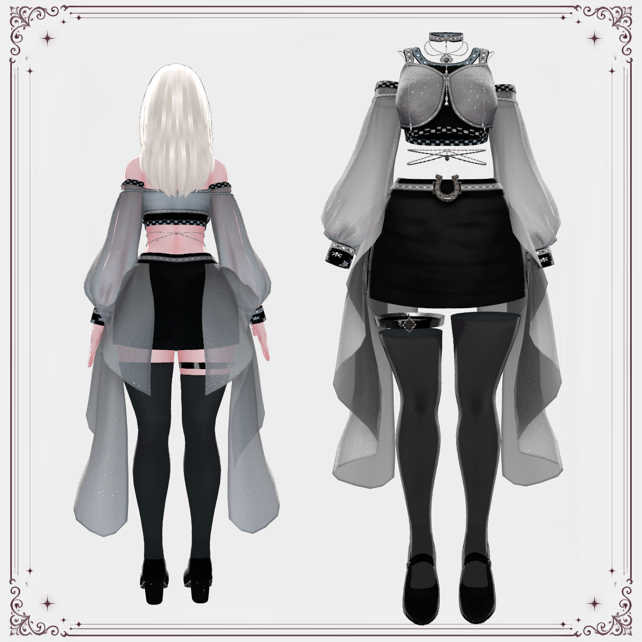 Gothic Draped Outfit for ZinPia / E-Girl Body