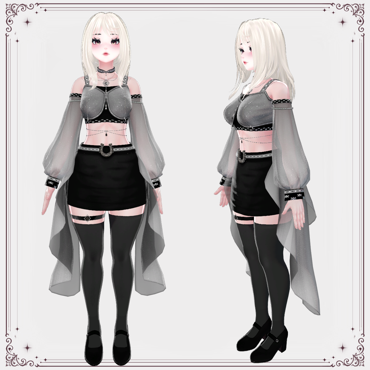 Gothic Draped Outfit for ZinPia / E-Girl Body