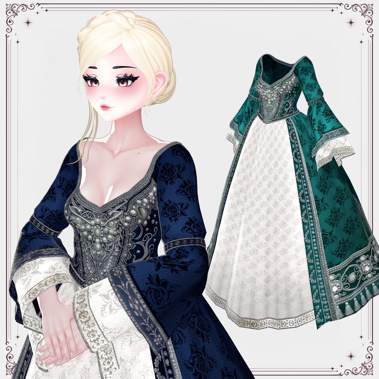 Royal Dress Outfit Set for ZinPia / E-Girl Body