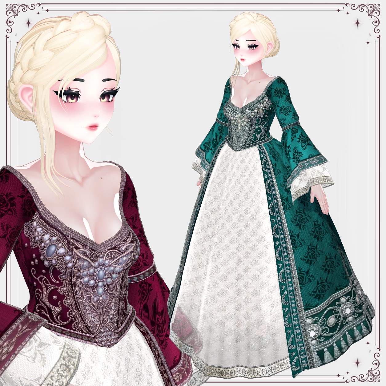 Royal Dress Outfit Set for ZinPia / E-Girl Body