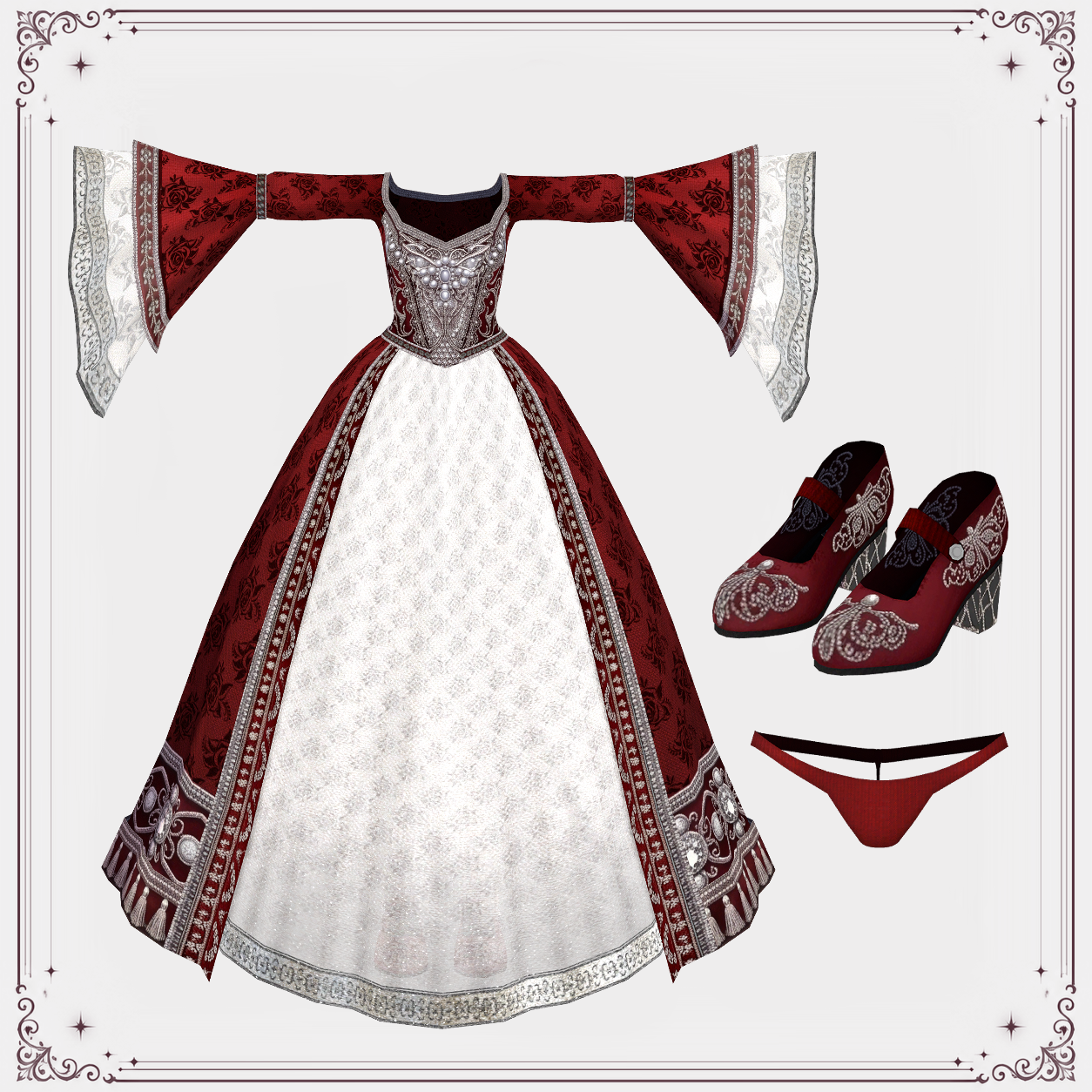 Royal Dress Outfit Set for ZinPia / E-Girl Body