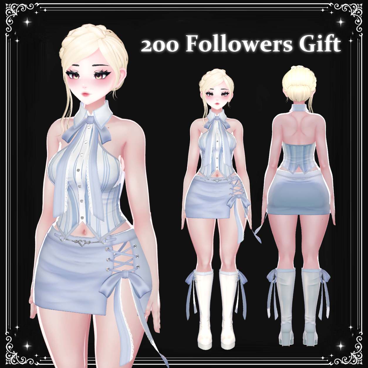 Ribbon Mini Outfit Set for ZinPia / E-Girl Body [FREE] — 200 Followers Gift