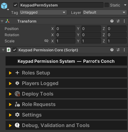 Keypad, Remote Role & Permission System ๐