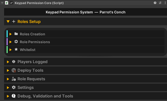 Keypad, Remote Role & Permission System ๐