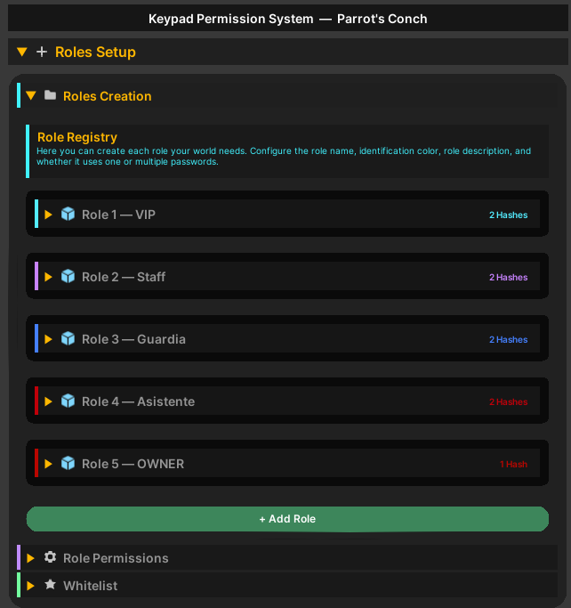 Keypad, Remote Role & Permission System ๐