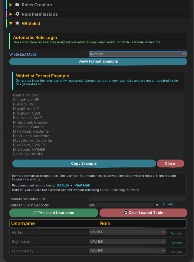 Keypad, Remote Role & Permission System ๐