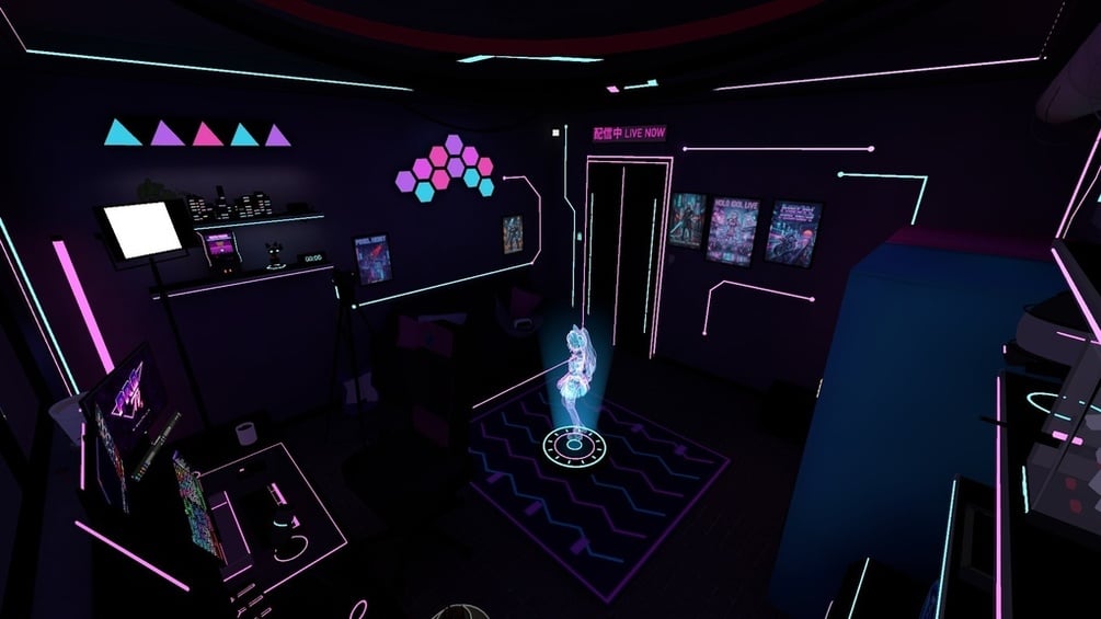 【VRChat想定】VRtuber CyberPunk ─ VTuber配信ルーム ワールド(PC/Quest対応・OBS配信・ProTV)