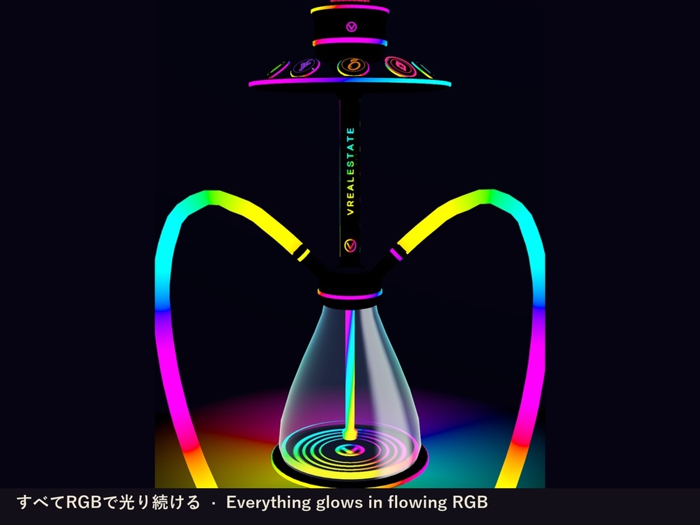 【VRChat】光るシーシャ Neon Hookah RGB フレーバー5種【Quest対応】