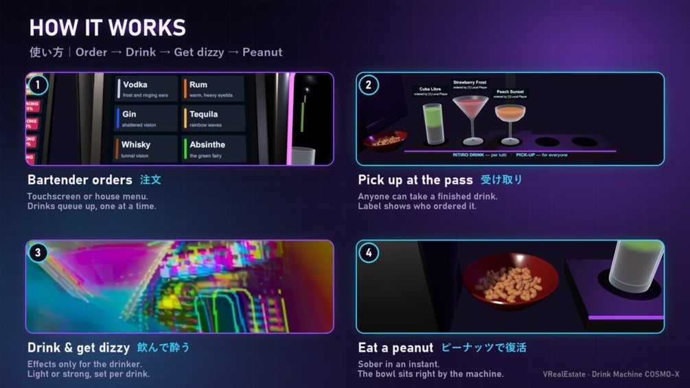 【VRChat想定】Drink Machine COSMO-X ドリンクマシン ワールドギミック【Udonプレハブ/PC・Quest対応】