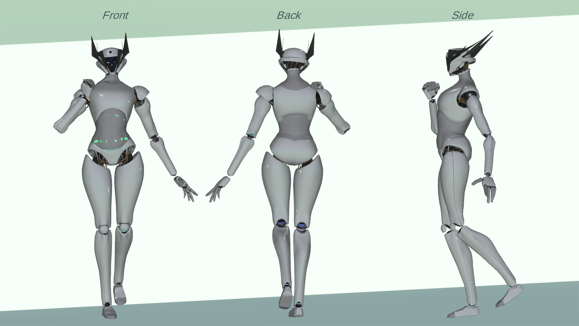 MERCIA F V2: Humanoid Robot - VRChat Avatar Base - PC & QUEST