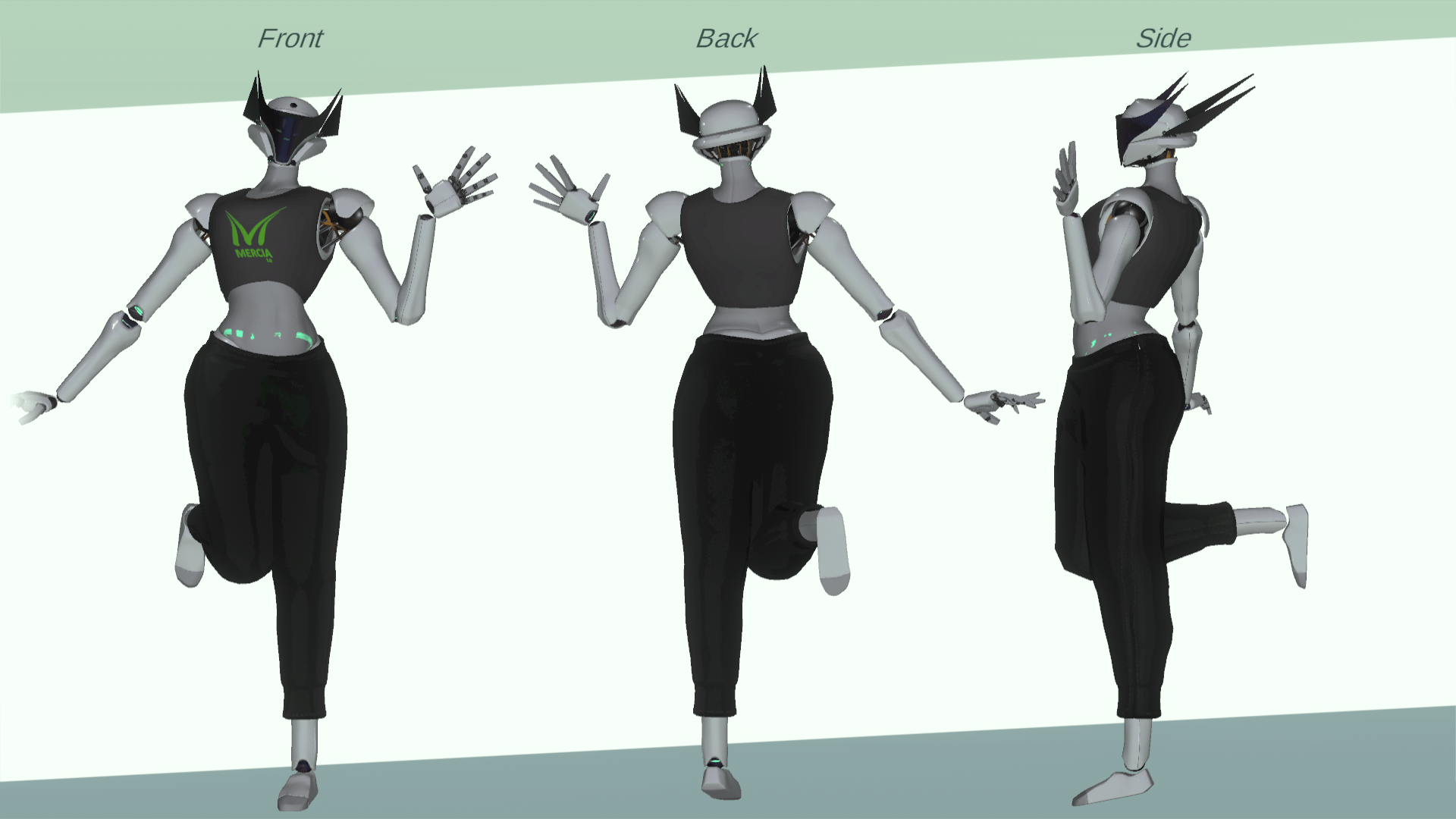 MERCIA F V2: Humanoid Robot - VRChat Avatar Base - PC & QUEST