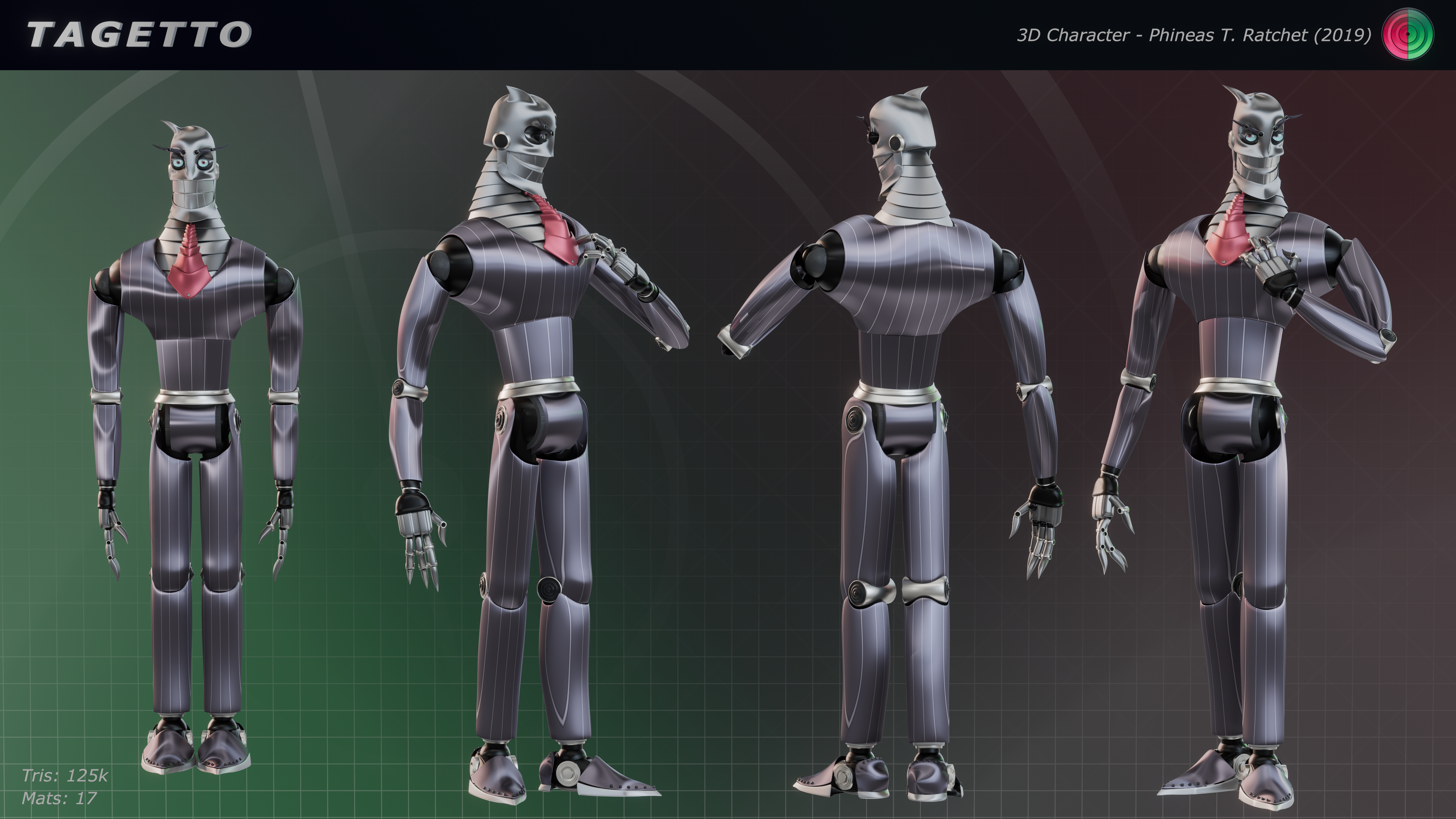 Phony Toni Robot - Rigged Blender 3D Model