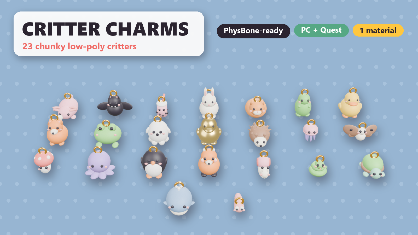 23 Critter Charms Avatar Charm & Keychain Pack (PC + Quest)