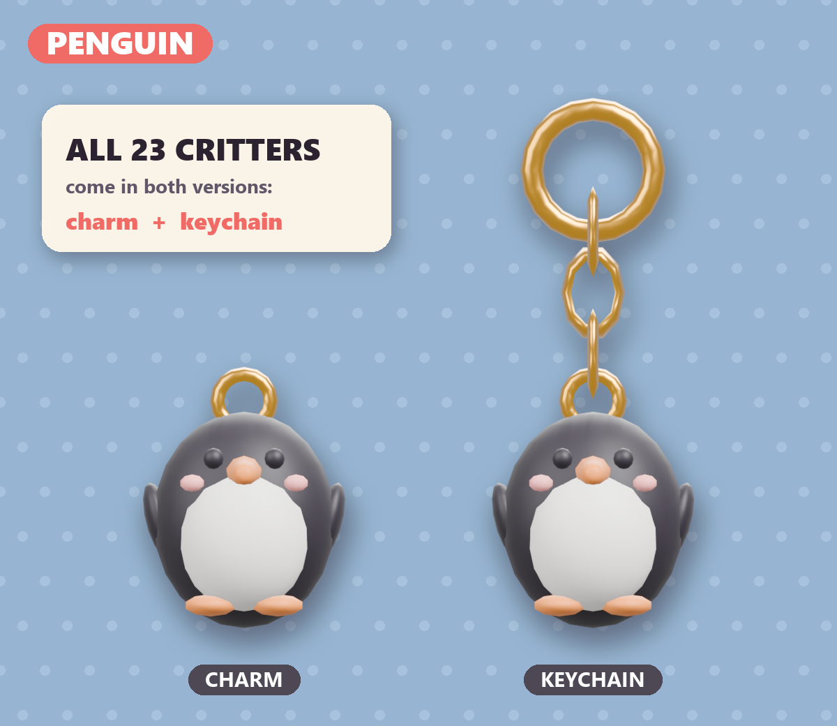 23 Critter Charms Avatar Charm & Keychain Pack (PC + Quest)