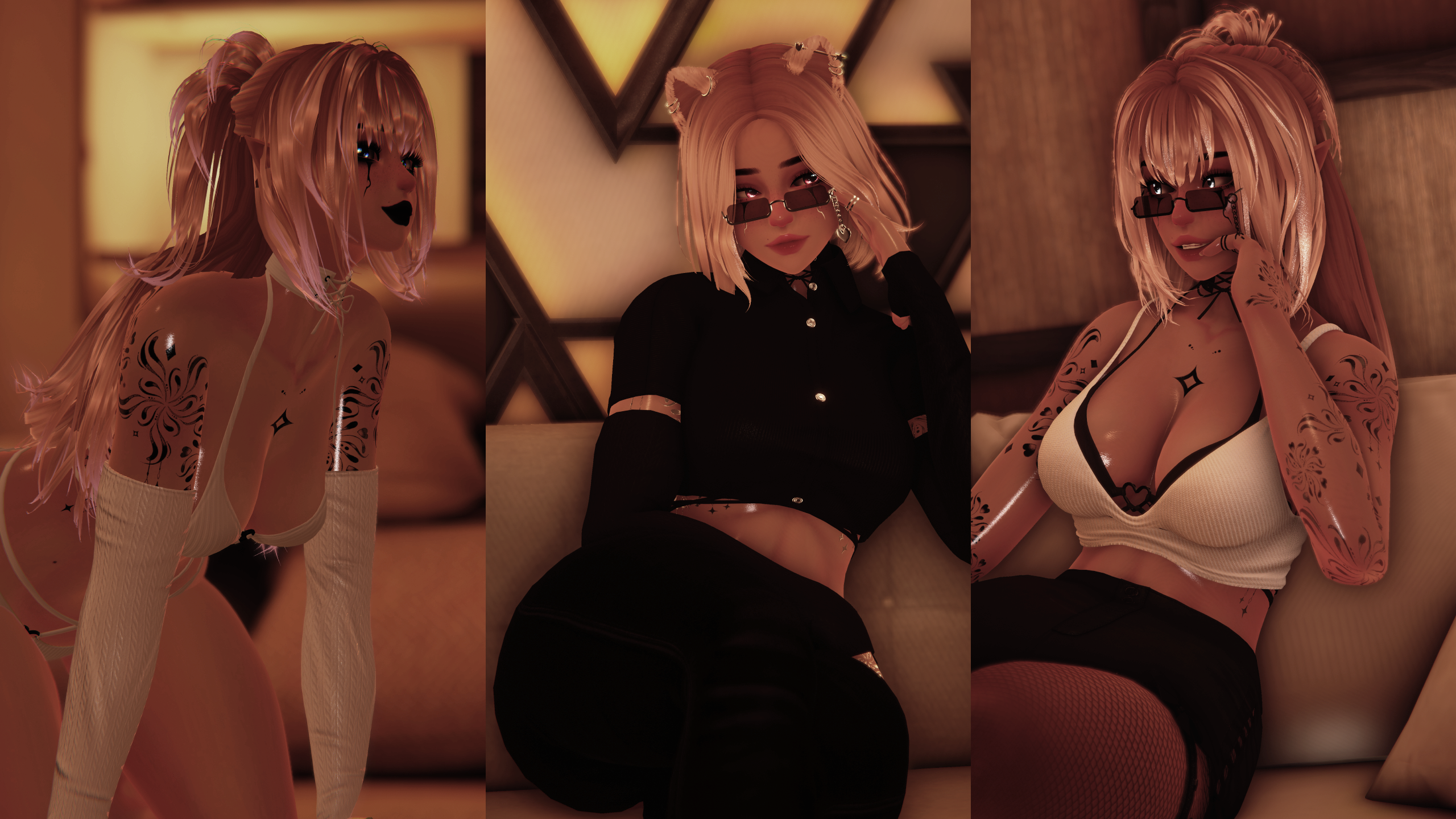 Nathy | Face Tracking & GoGo Loco & SPS | Optimized Goth Cat VRChat Avatar