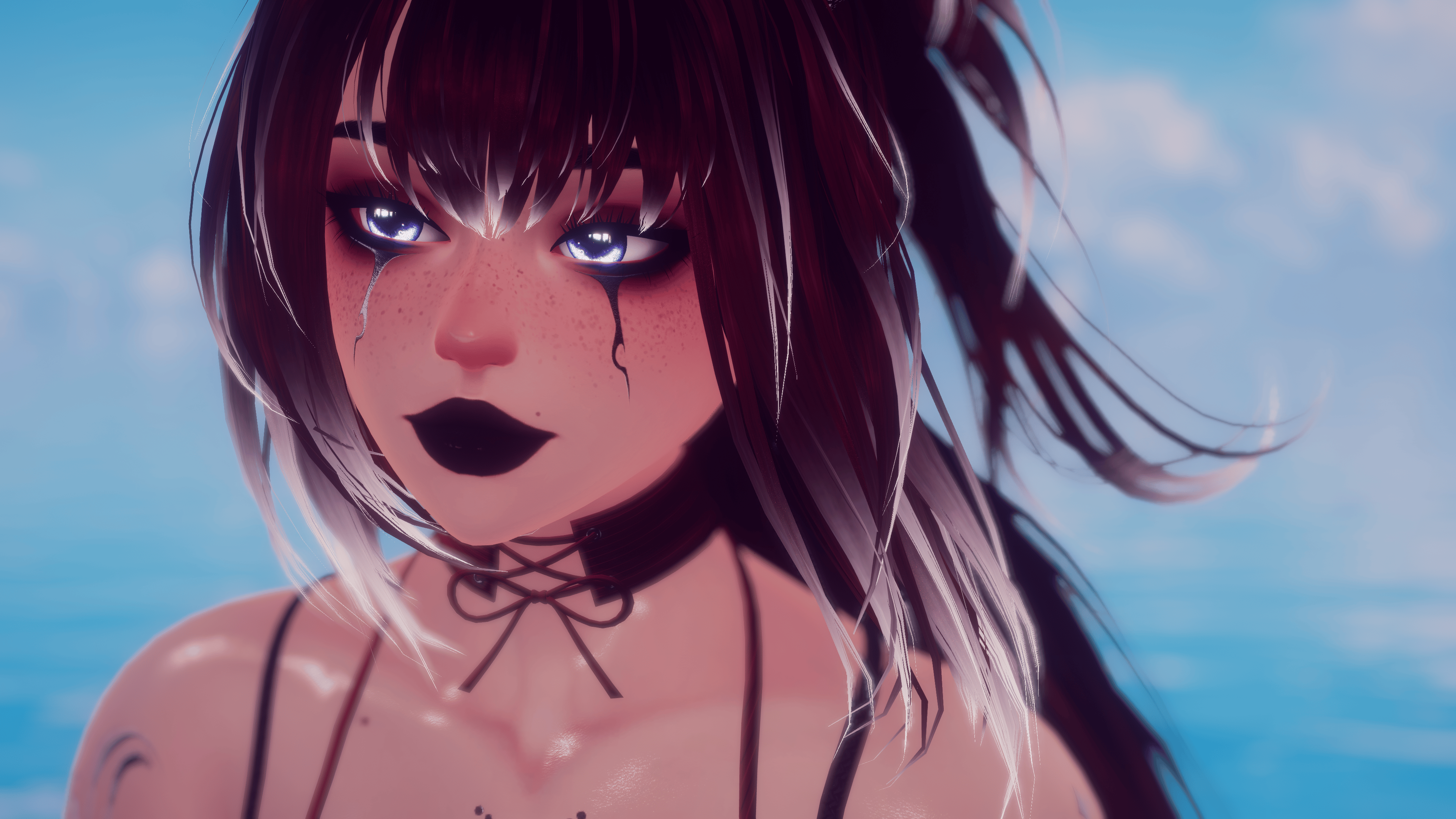 Nathy | Face Tracking & GoGo Loco & SPS | Optimized Goth Cat VRChat Avatar