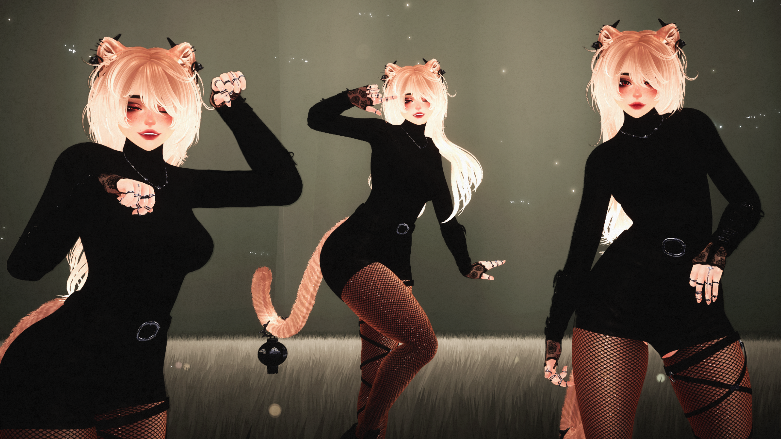 Sarah | Face Tracking & Gogo Loco & SPS | Optimized Goth Cat VRChat Avatar