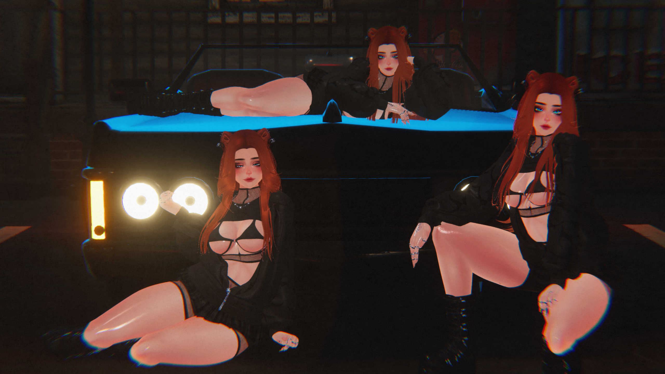 Sarah | Face Tracking & Gogo Loco & SPS | Optimized Goth Cat VRChat Avatar