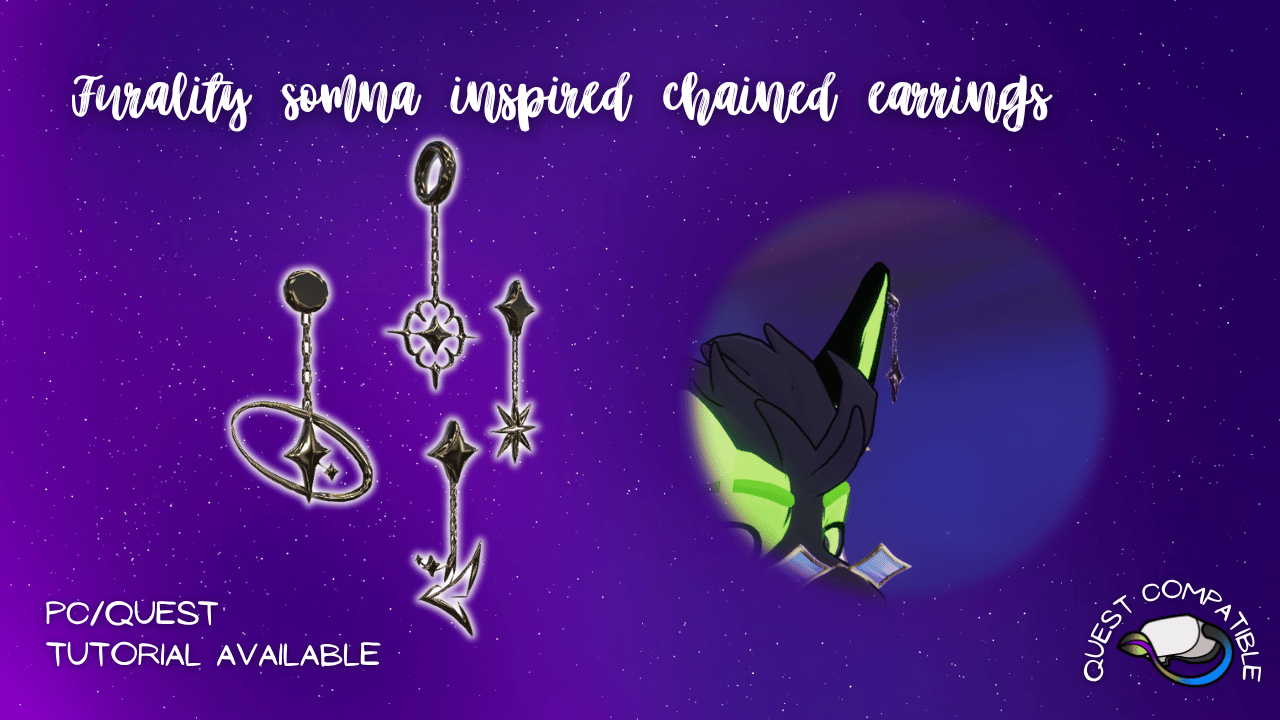 Furality somna inspired chained earrings