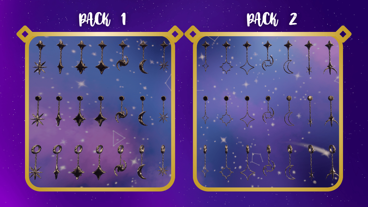 Furality somna inspired chained earrings