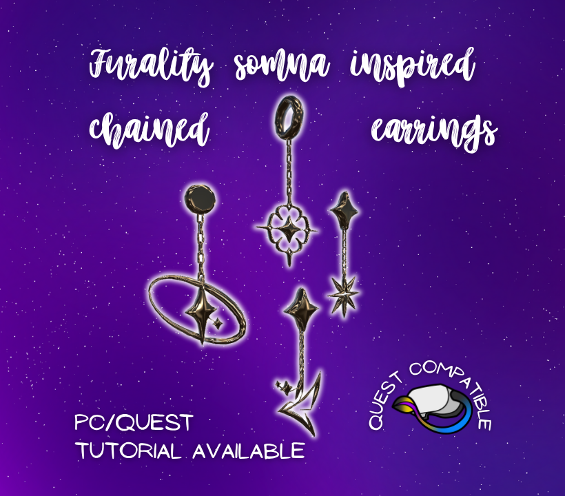 Furality somna inspired chained earrings