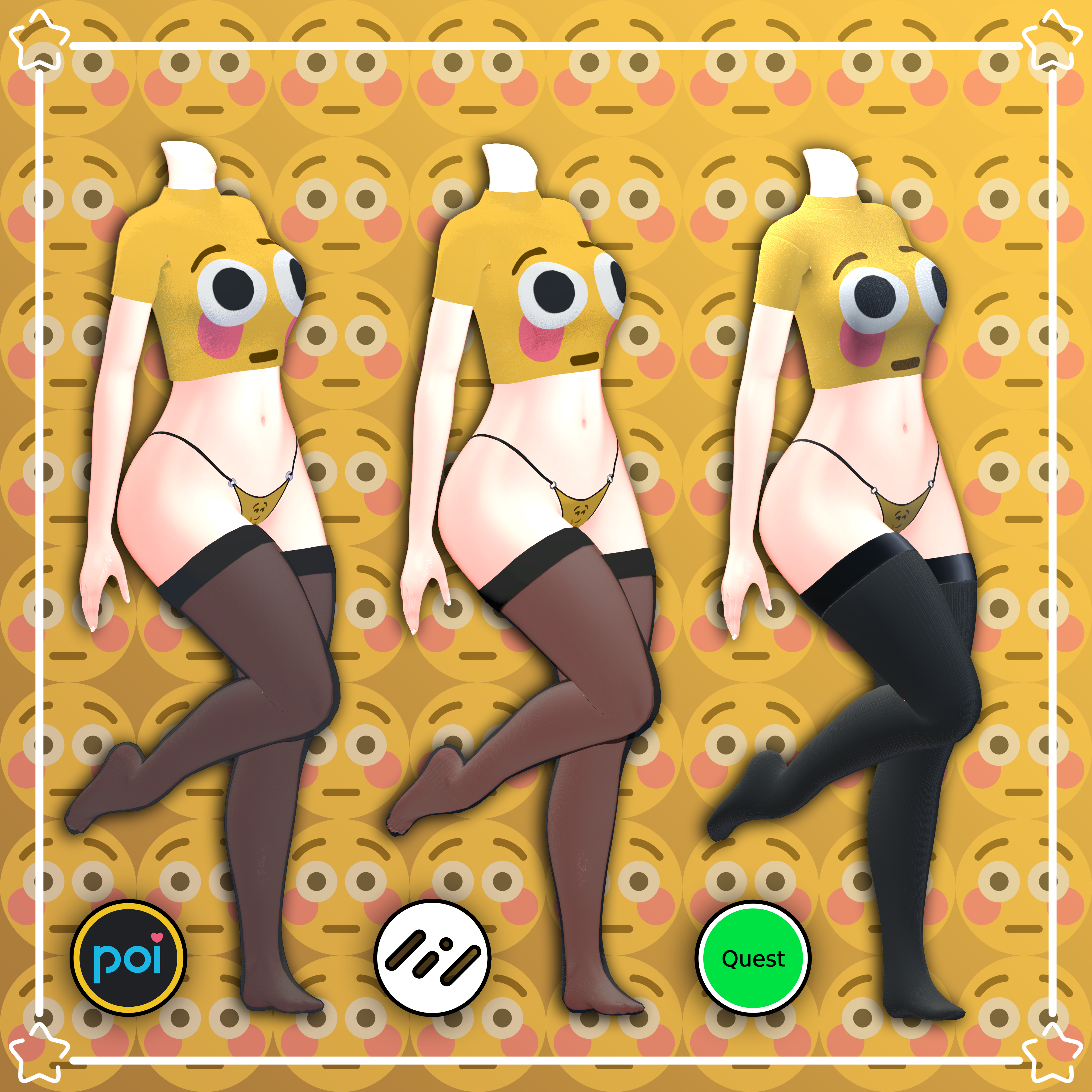 Flush Emoji Outfit ~ Panda Female Base v2
