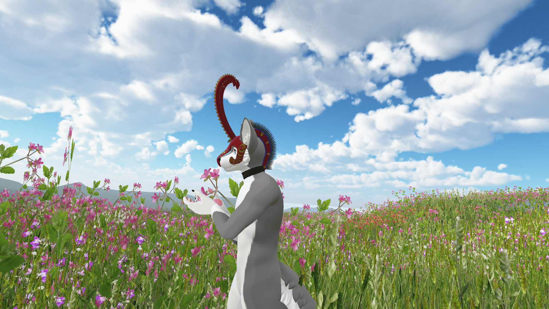 Scythian Helmet for Origin-Nova-Winterpaw(Masc/Fem)-Vernid-LIlith-Azalea-Hyenid Avatar (VRChat Clothing)