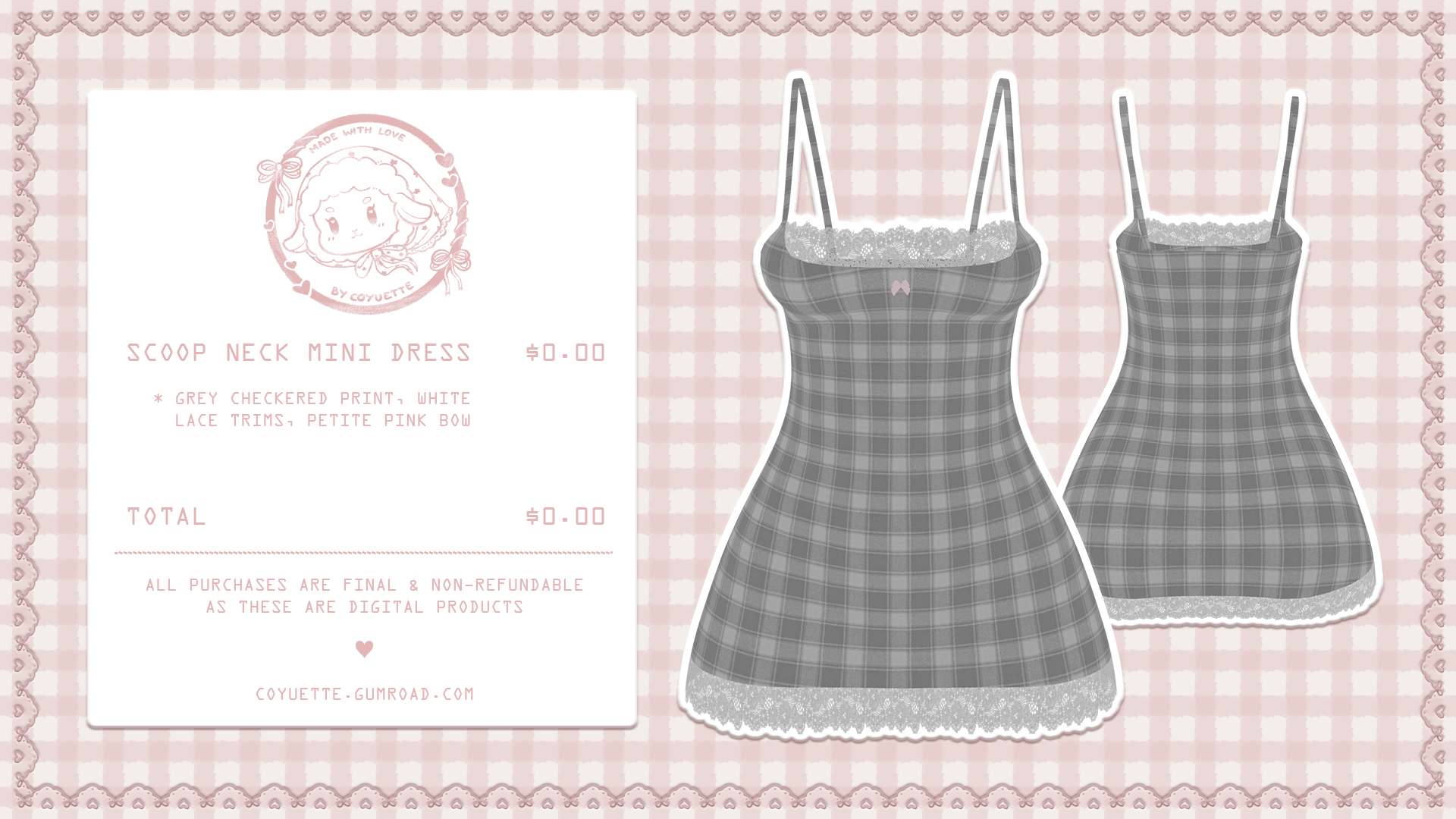 ˗ˏˋ scoop neck mini dress﹒for VRChat﹒୨ৎ (free)