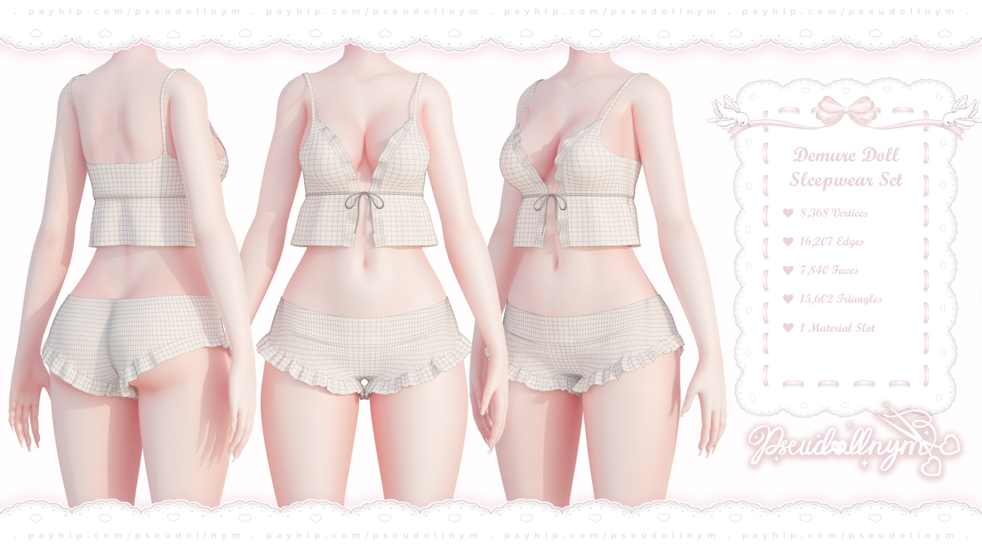 ❛ demure doll ❜ sleepwear ﹒ free VRChat asset