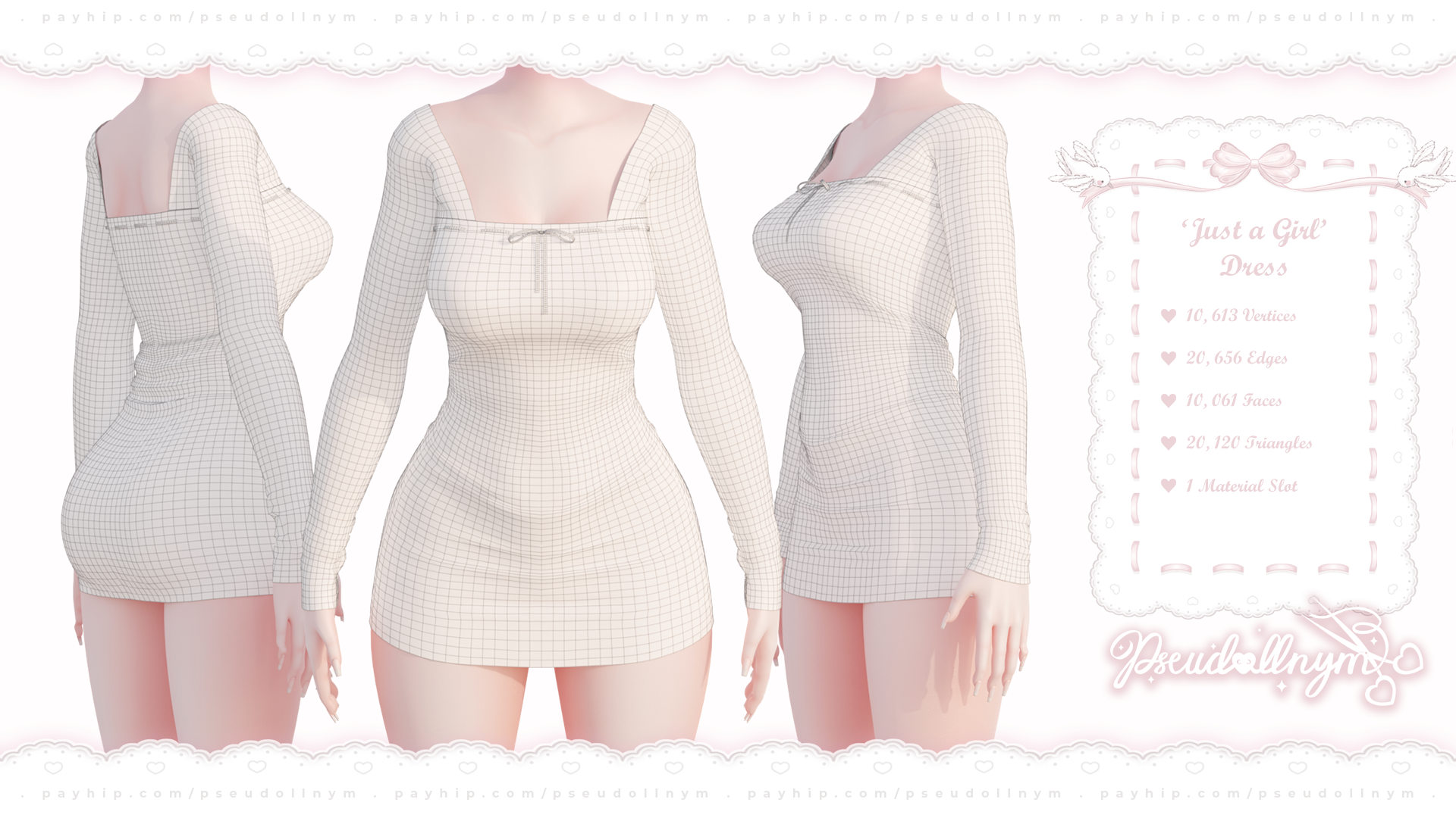 ❛ just a girl ❜ dress ﹒ free VRChat asset