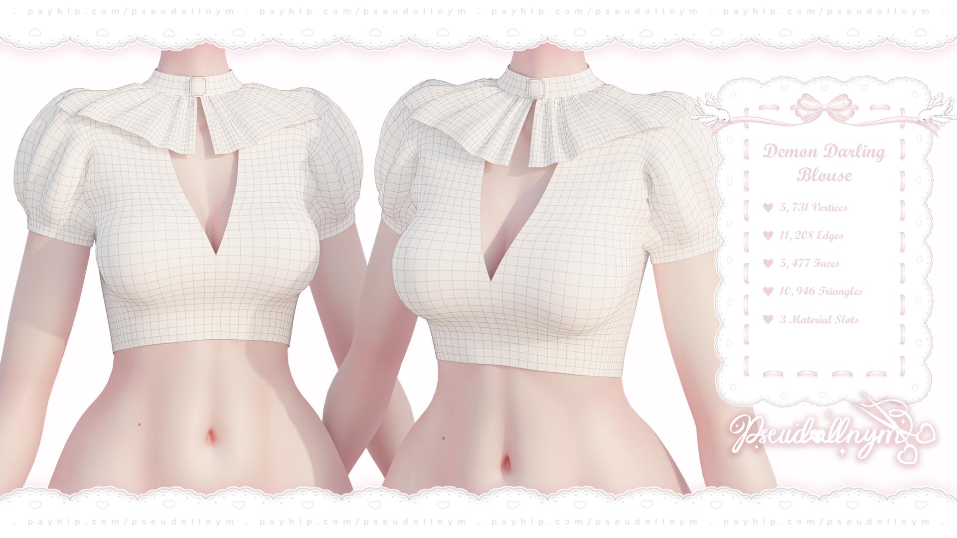 ❛ demon darling ❜ blouse ﹒ VRChat asset