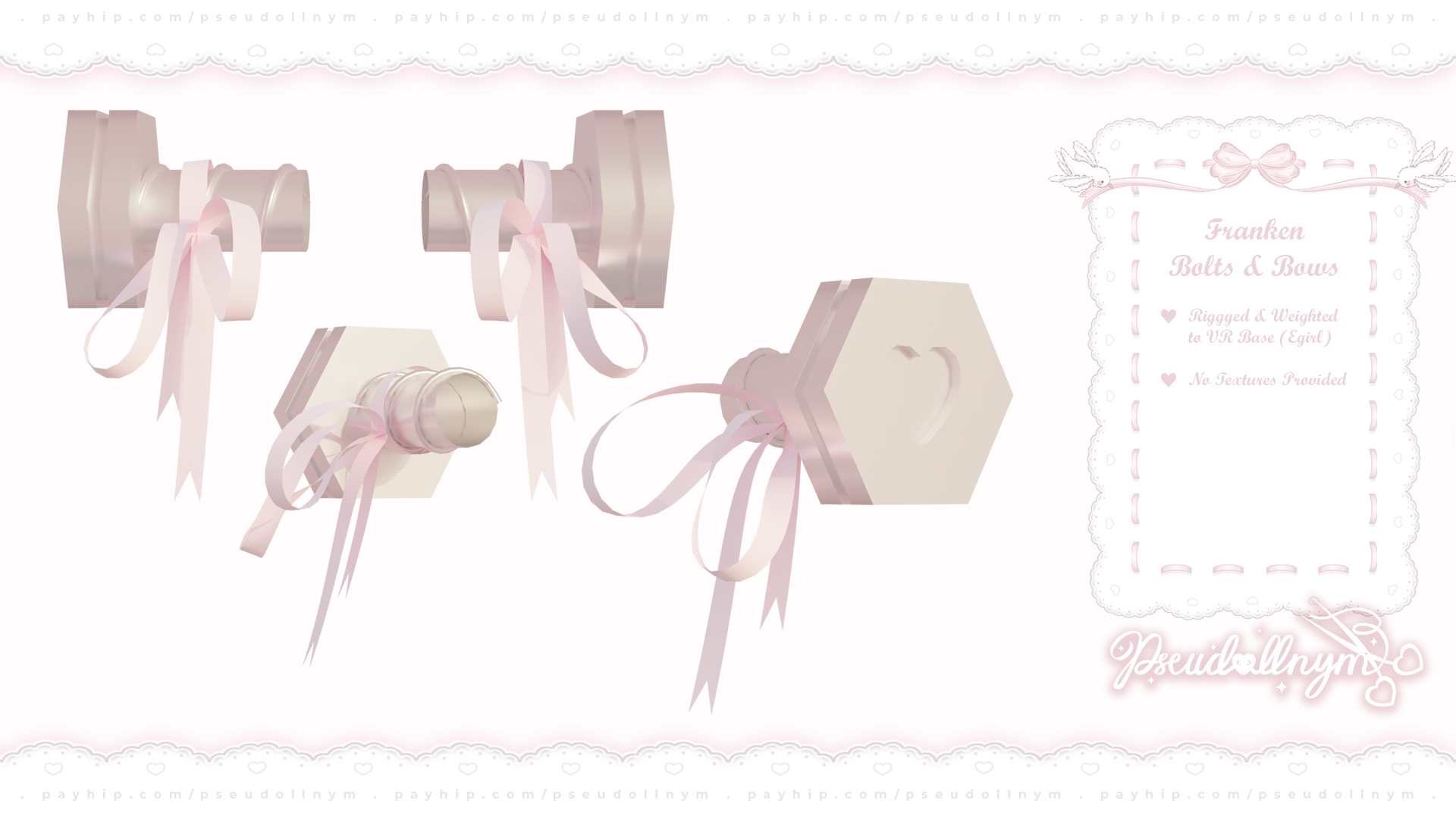 ❛ franken bolts & bows ❜ neck attachment ﹒ free VRChat halloween asset