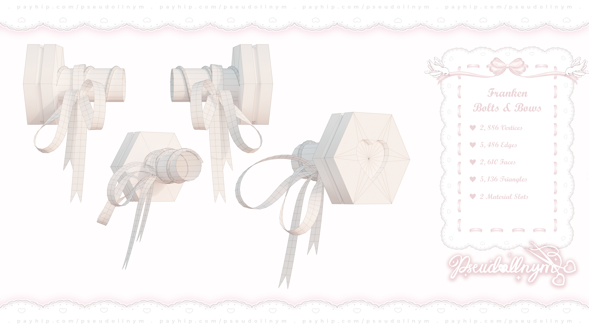 ❛ franken bolts & bows ❜ neck attachment ﹒ free VRChat halloween asset