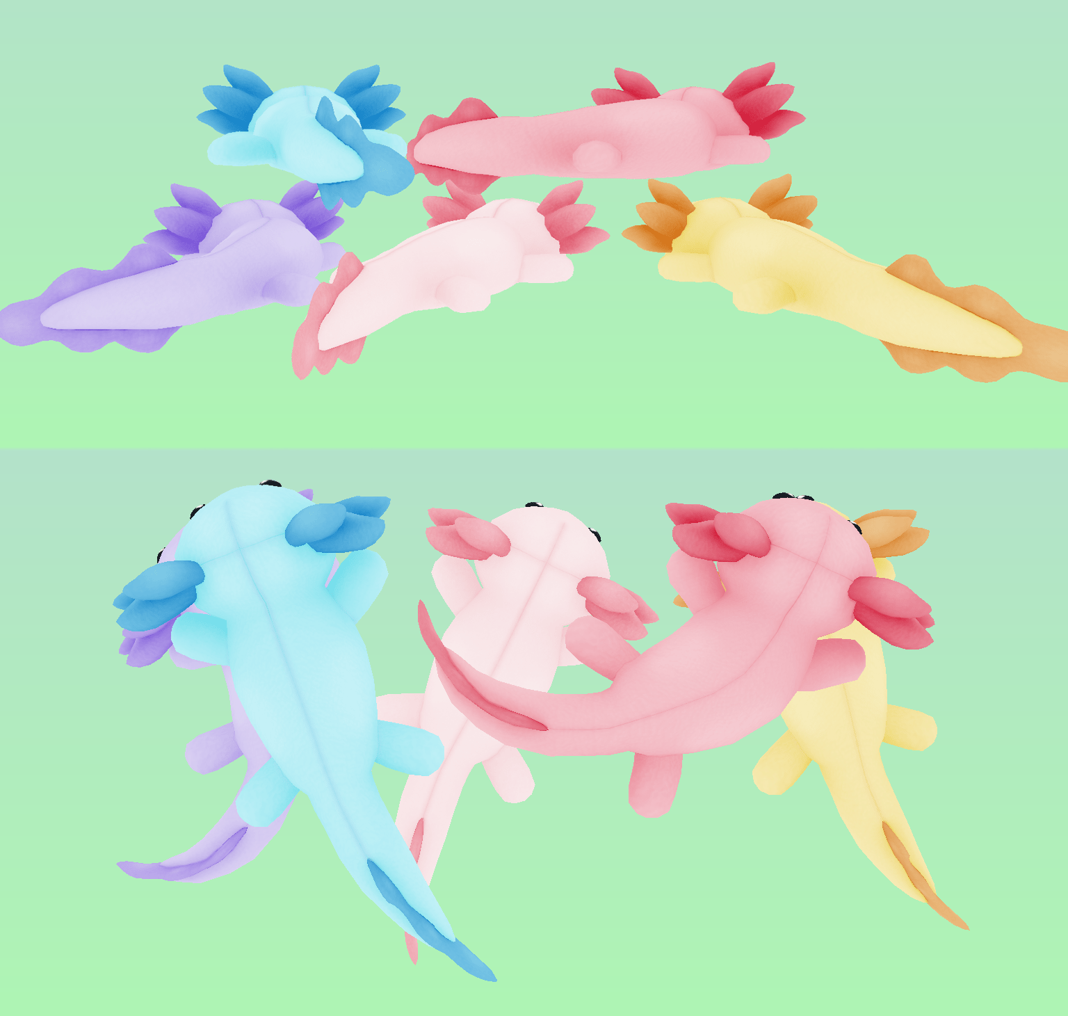 Axolotl Plush Models