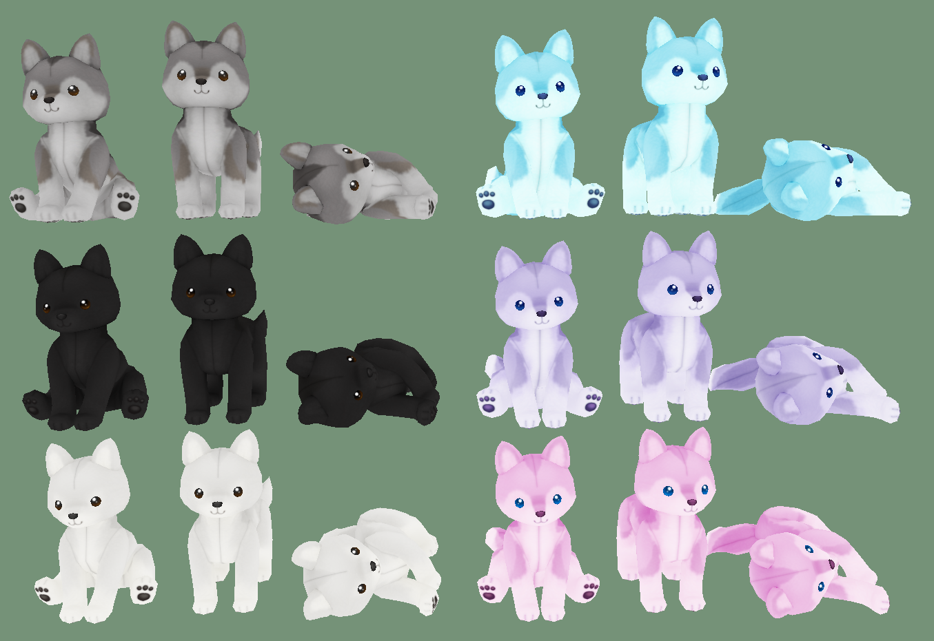 Wolf and Husky Plushes