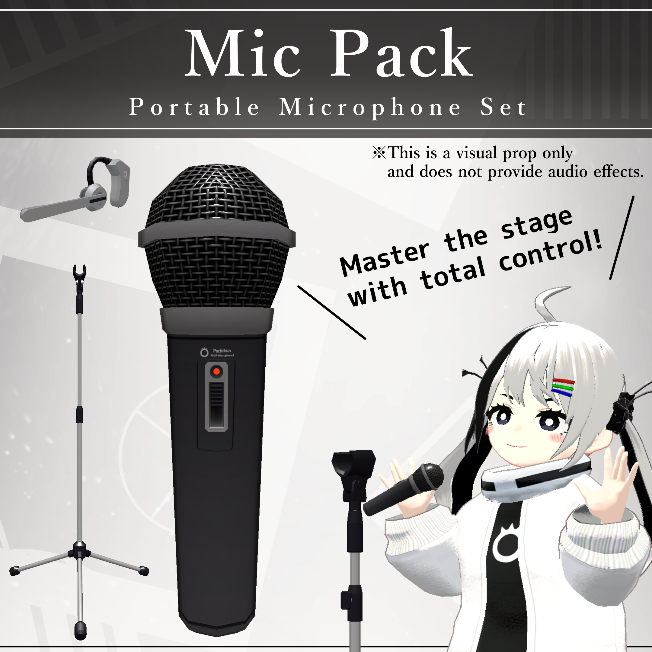 Anywhere Mic Pack V1.2 | VRChat Performance Prop [MA Ready]