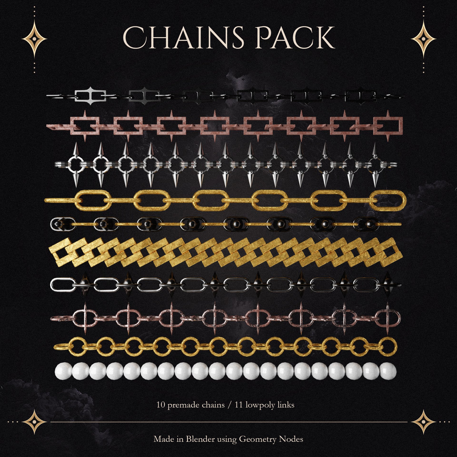 Geometry Nodes Chains Pack