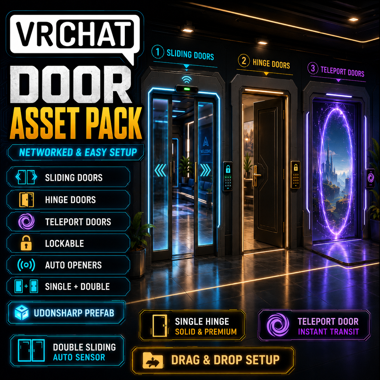 VRChat Moving Door Pack