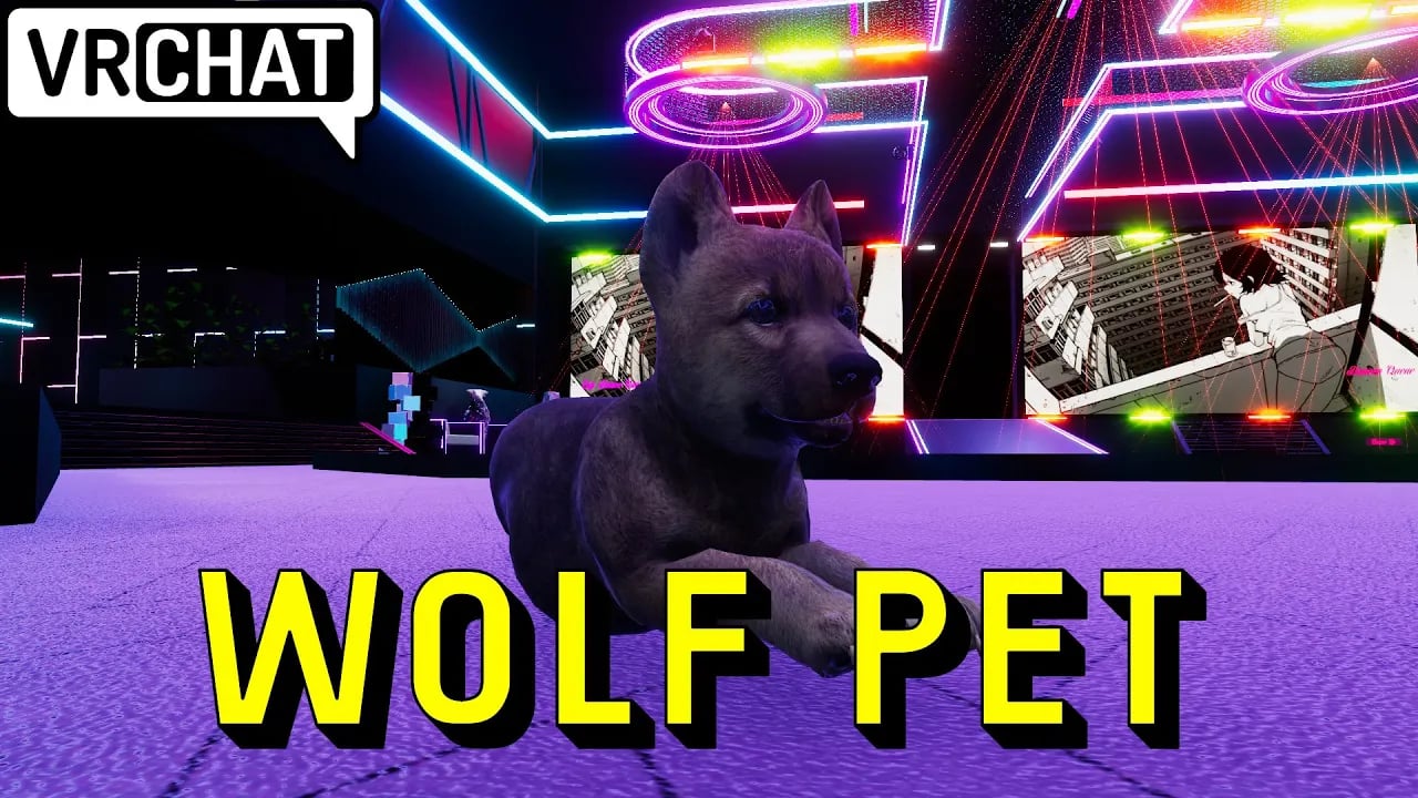 VRChat Gray Wolf Pup Pet World Asset